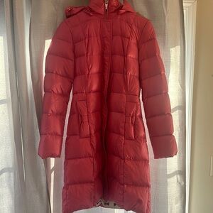 Hot Pink Kate Spade Faux Fur Hooded Puffer Coat Small
